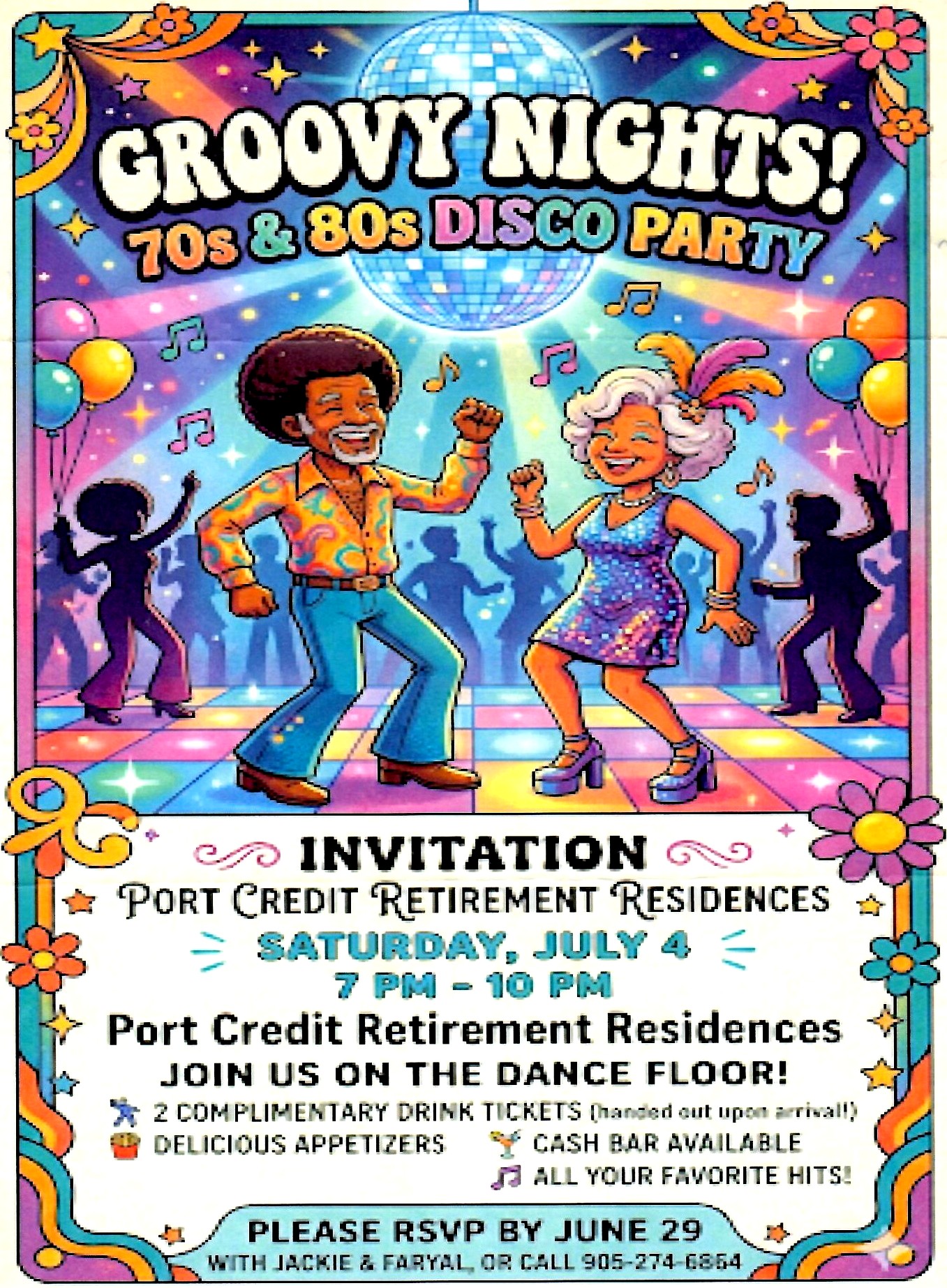 Groovy Nights image source: Port Credit Retirement Residences